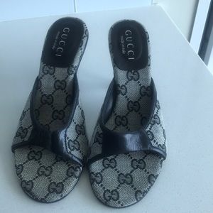 Authentic Gucci canvas heels
